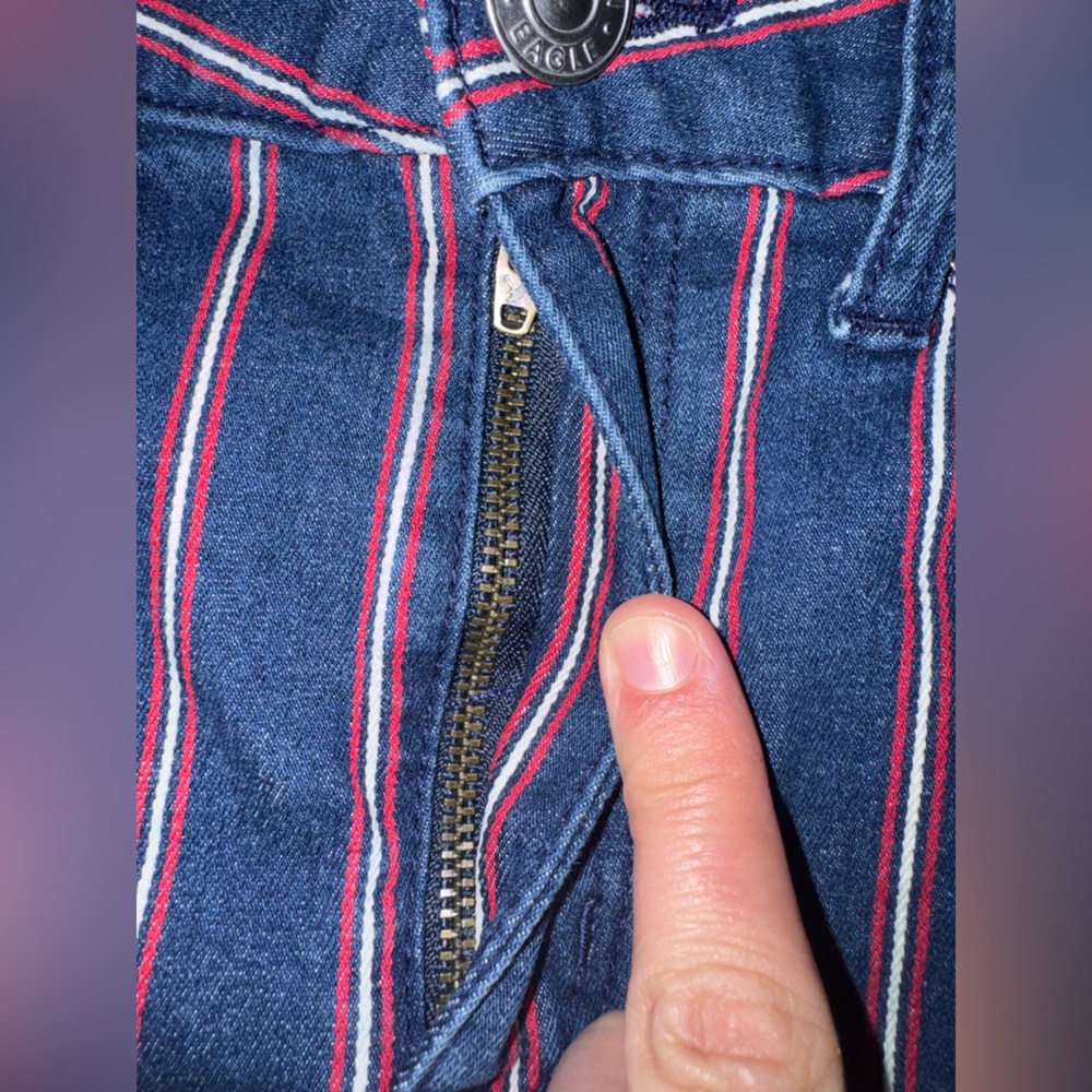 American Eagle Outfitters Blue and Red Striped Mini Skirt Size 4 - Picture 7 of 9